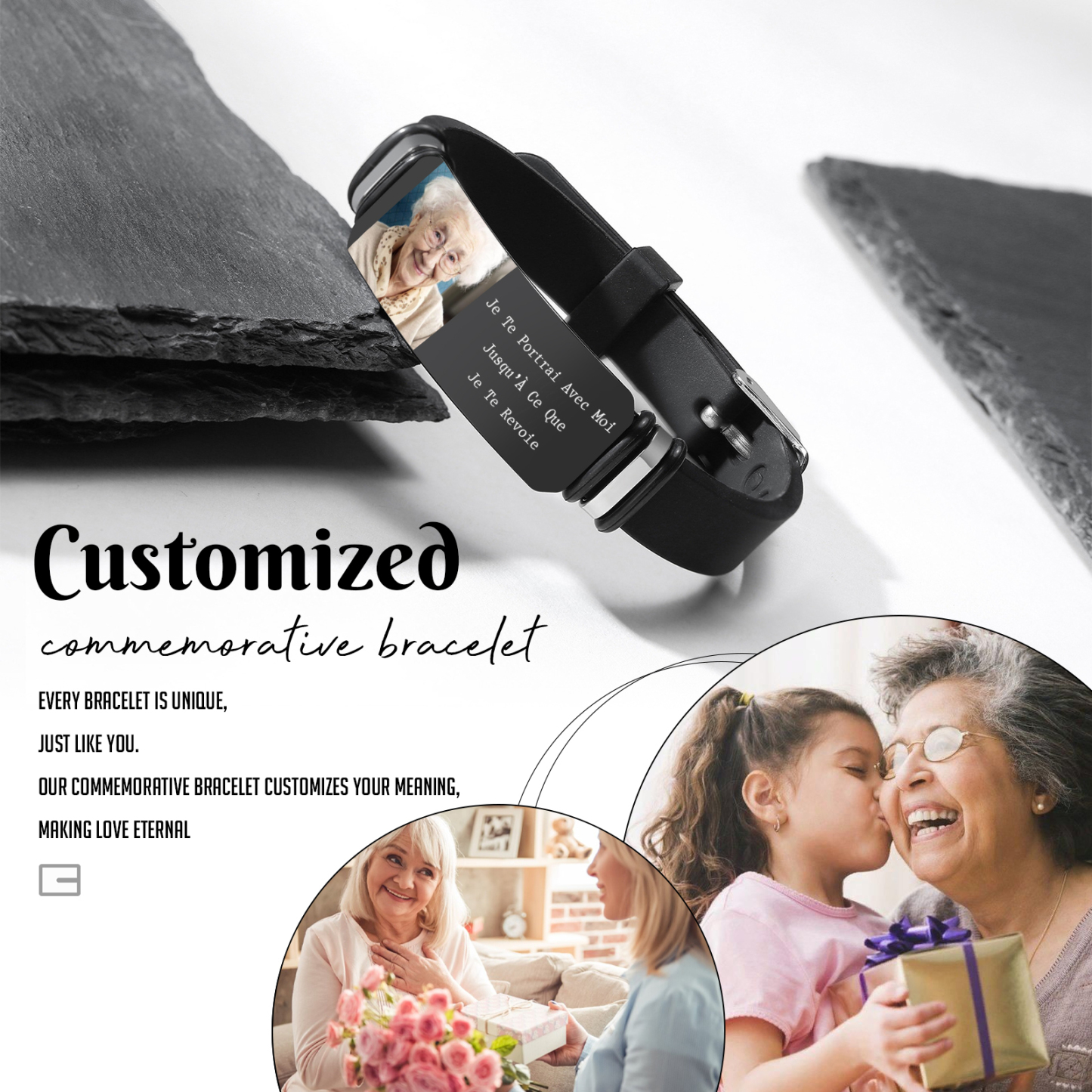 Bracelet Homme commémoratif 1 Photo Personnalisé Bracelet Personnalisé Homme Cadeau pour homme | Jessemade