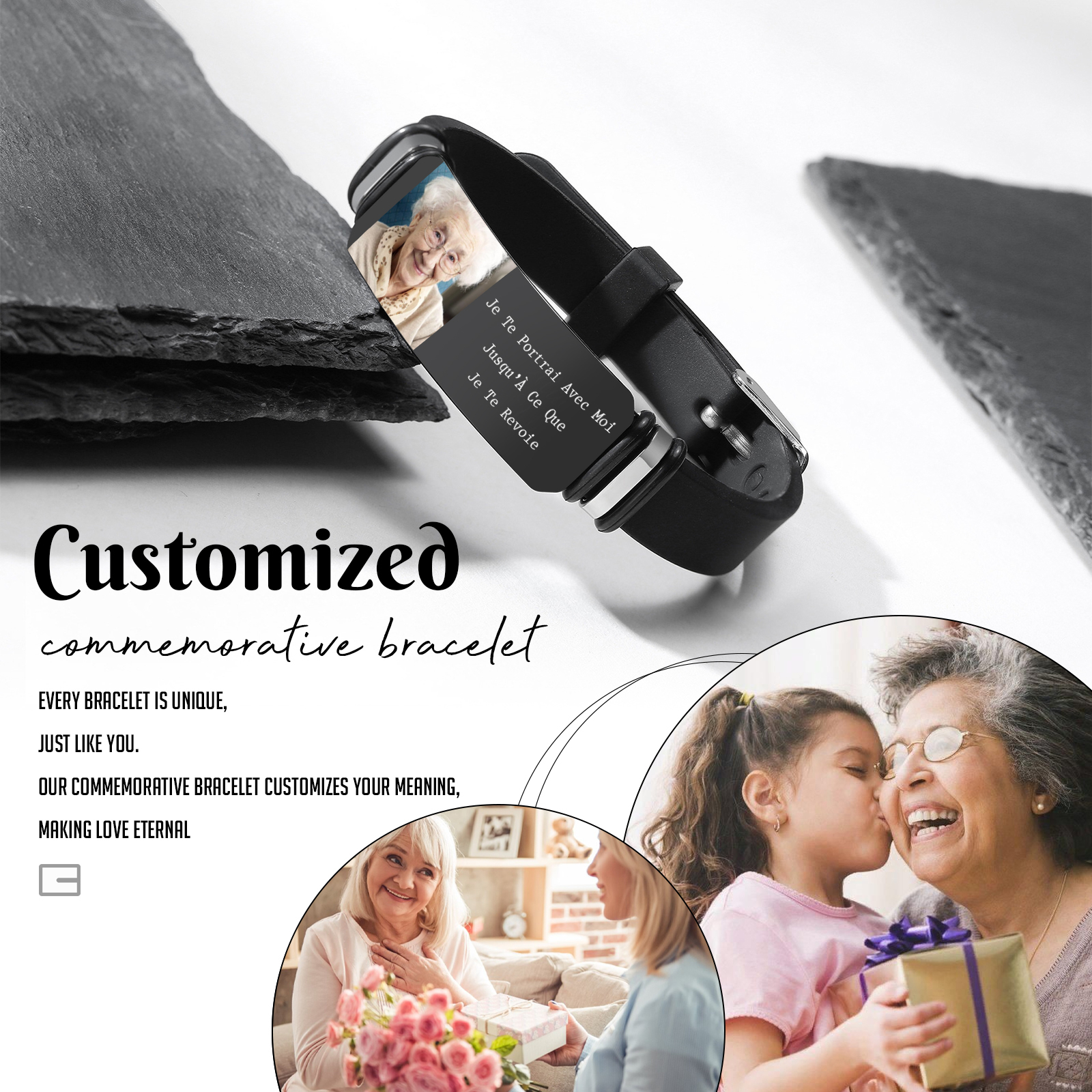 Bracelet Homme commémoratif 1 Photo Personnalisé Bracelet Personnalisé Homme Cadeau pour homme | Jessemade