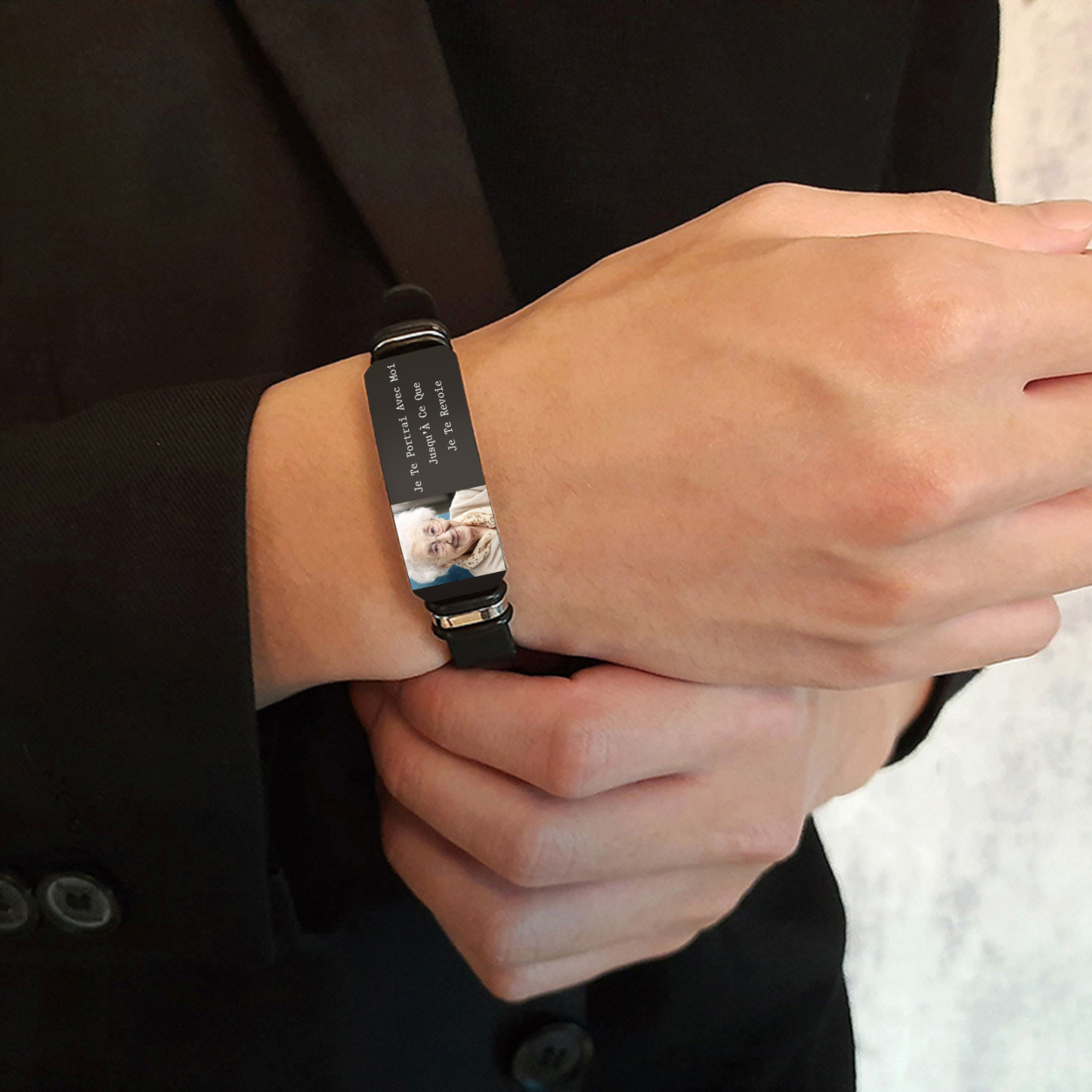 Bracelet Homme commémoratif 1 Photo Personnalisé Bracelet Personnalisé Homme Cadeau pour homme | Jessemade