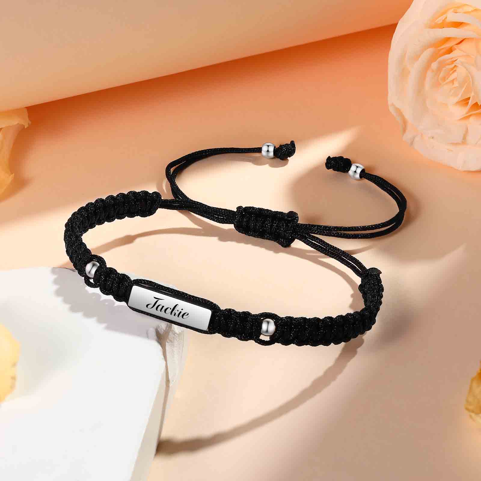 Bracelet Tressé Personnalisable Prénom Personnalisé Bracelet Ajustable｜Jessemade