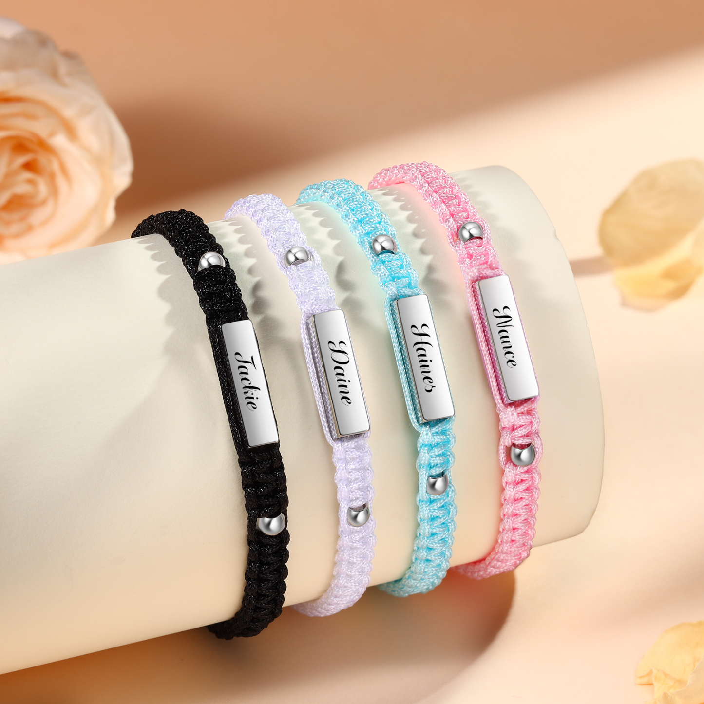 Bracelet Tressé Personnalisable Prénom Personnalisé Bracelet Ajustable|Jessemade