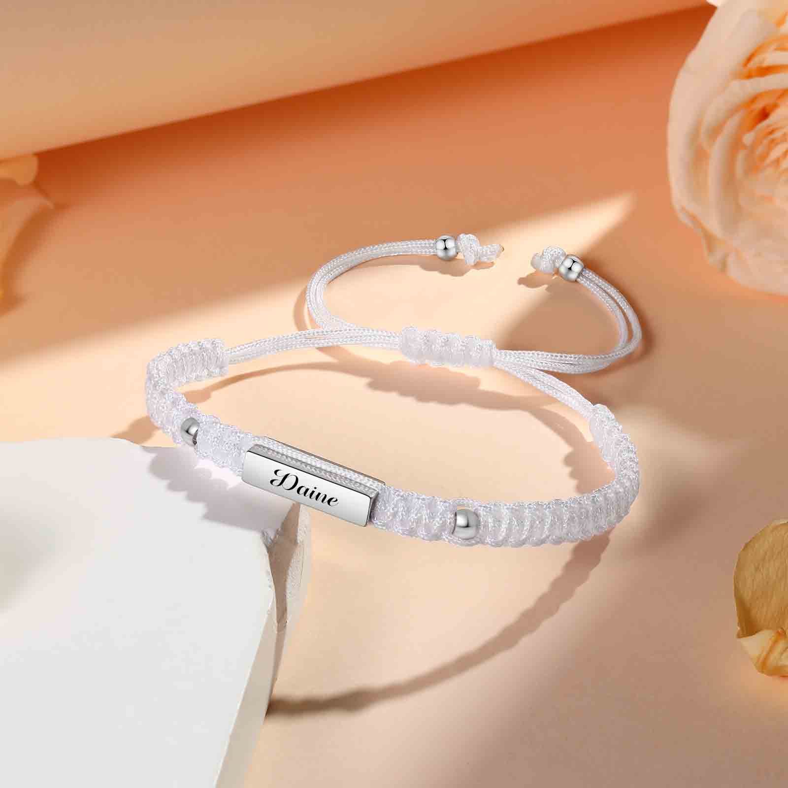Bracelet Tressé Personnalisable Prénom Personnalisé Bracelet Ajustable|Jessemade