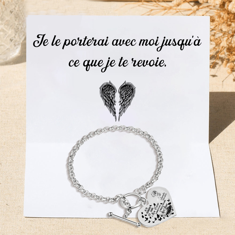 Bracelet Personnalisé en Acier Inoxydable avec Photo et Gravure bracelet personnalisé en forme de Coeur|Jessemade