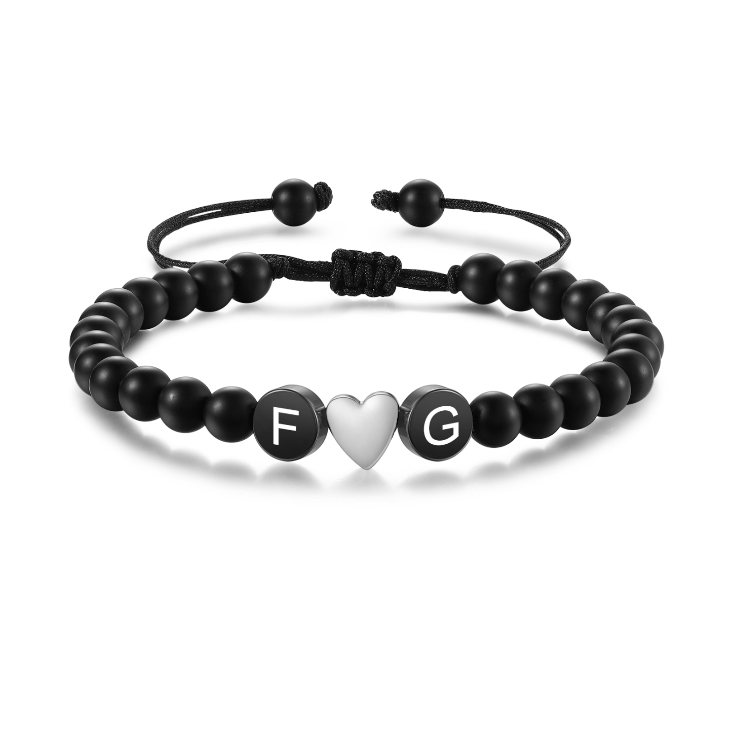 Bracelet Personnalisé en Pierres Naturelles avec Initiales Gravées – Cadeau Unique | Jessemade