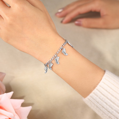 Bracelet Personnalisé avec 5 Prénoms et 5 pendentifs Bracelet Personnalisable | Jessemade