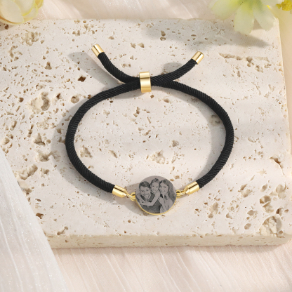 Bracelet Photo Personnalisée Blanc rose et noir Bracelet Projection | Jessemade