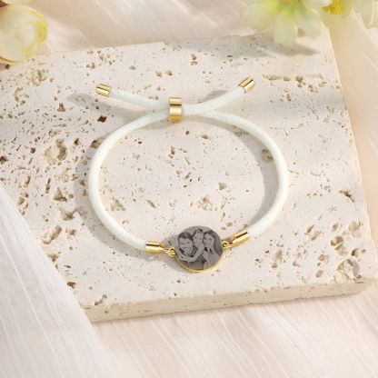 Bracelet Photo Personnalisée Blanc rose et noir Bracelet Projection | Jessemade