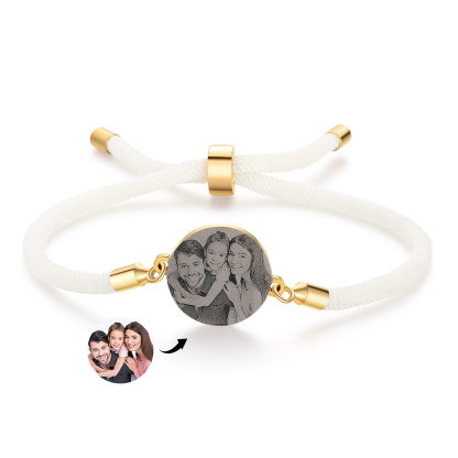 Bracelet Photo Personnalisée Blanc rose et noir Bracelet Projection | Jessemade
