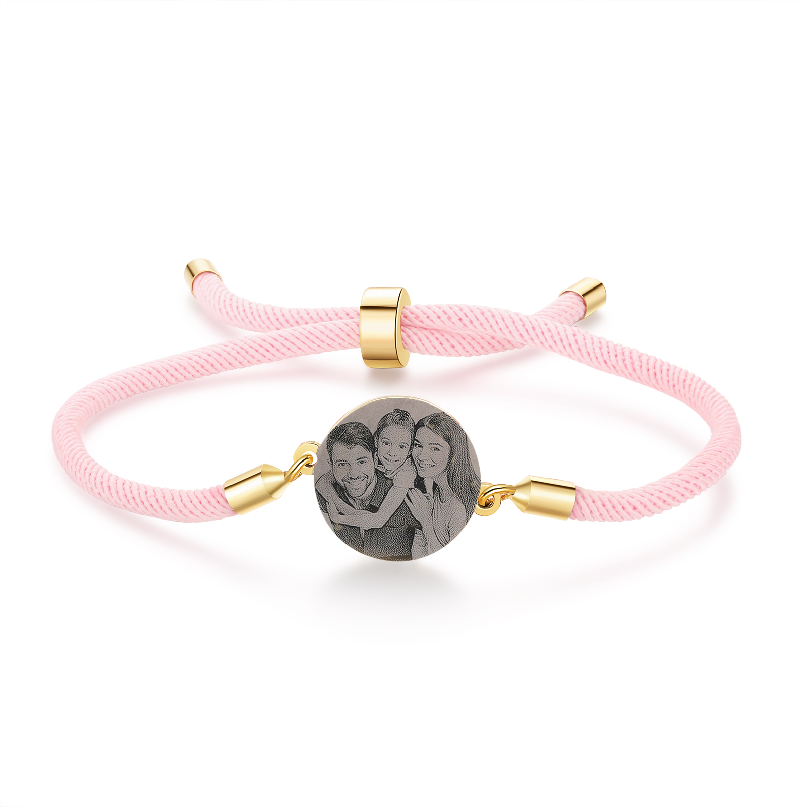 Bracelet Photo Personnalisée Blanc rose et noir Bracelet Projection | Jessemade