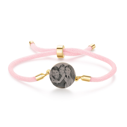 Bracelet Photo Personnalisée Blanc rose et noir Bracelet Projection | Jessemade