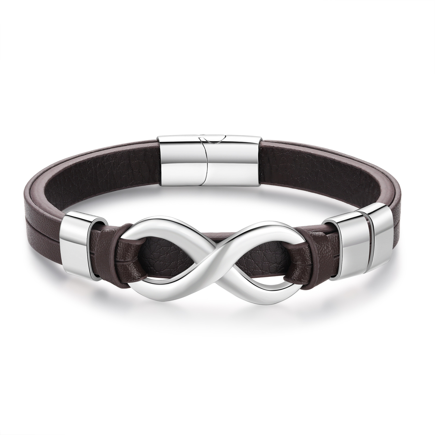 Bracelet Homme en cuir et acier inoxydable 3 Prénoms Personnalisés avec Texte Bracelet pour Homme|Jessemade