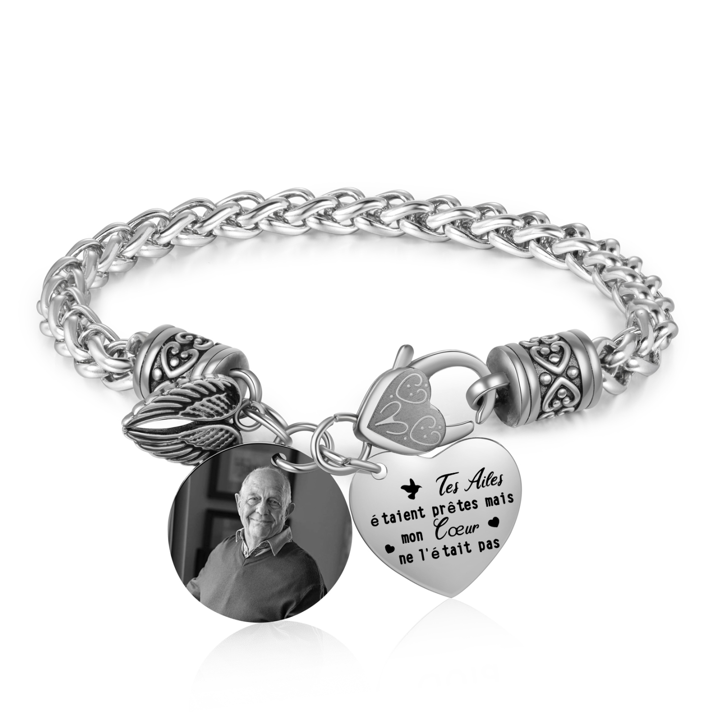 Bracelet Commémoratif Personnalisé avec Photo Gravée – Cadeau Souvenir Émotionnel | Jessemade