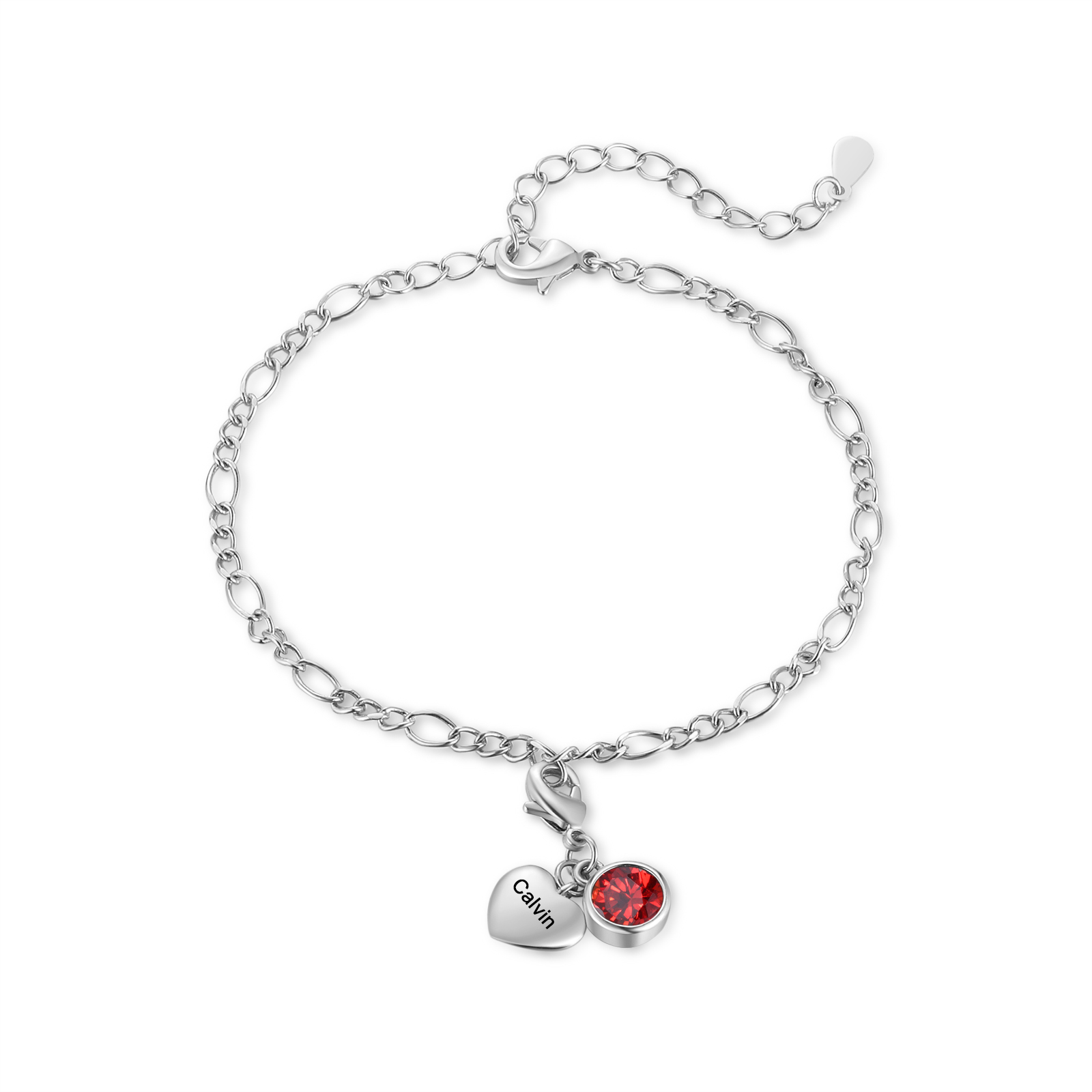 Bracelet Personnalisé avec 1 Prénom et Pierre de Naissance Bracelet Femme en Argent/Or Cadeau pour Femme | Jessemade