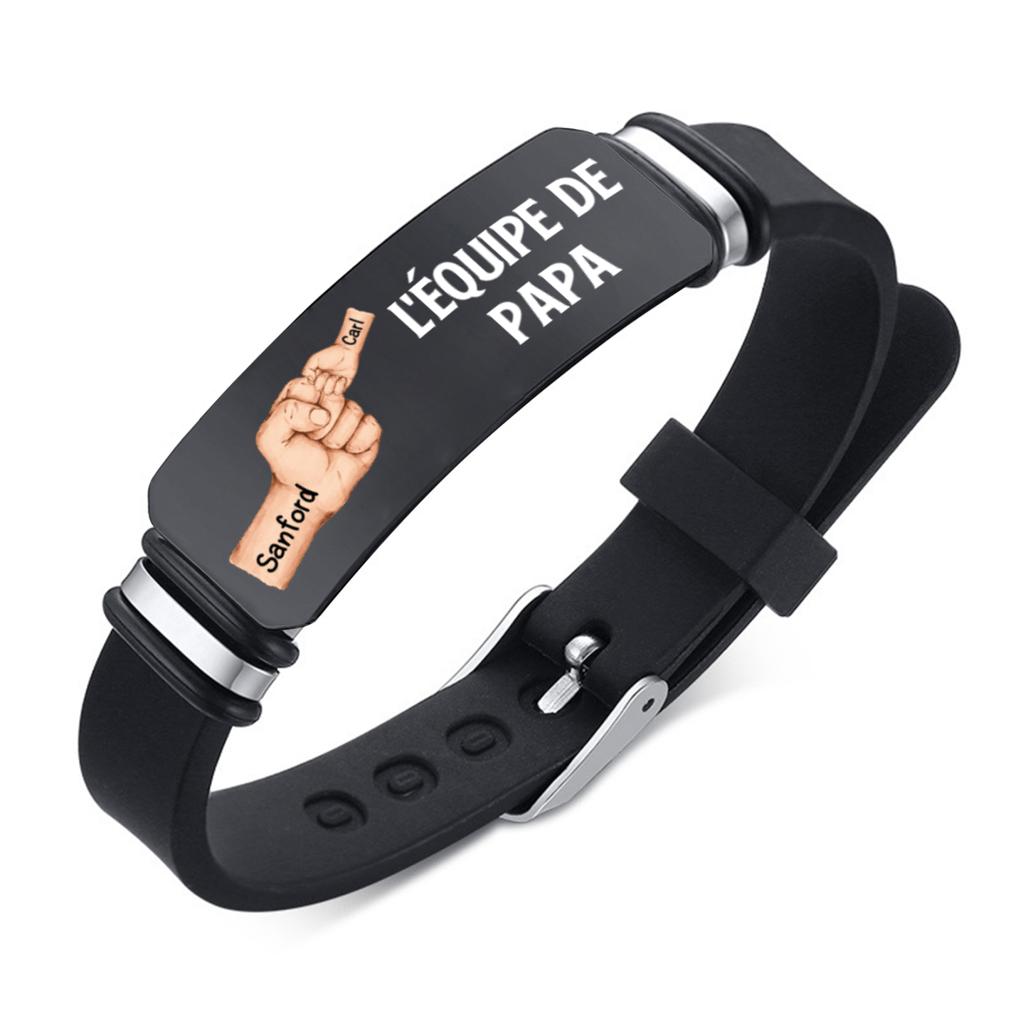 Bracelet Papa Personnalisé avec 2 Prénoms – Cadeau Émotionnel | Jessemade