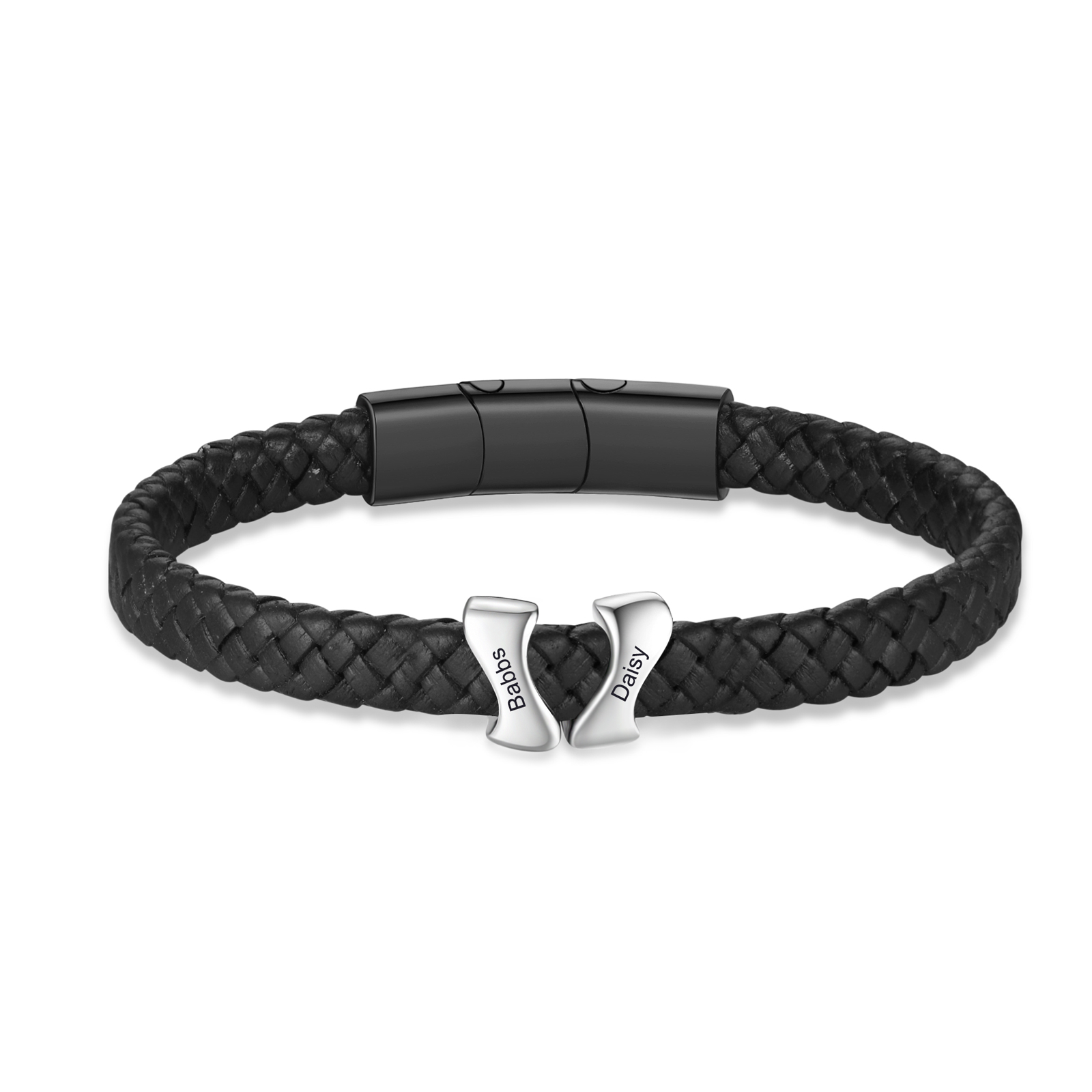 Bracelet à Personnaliser avec 2 Noms en Acier Inoxydable - Cadeau pour Homme  | Jessemade