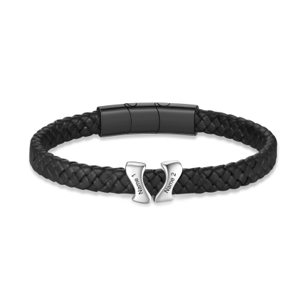 Bracelet à Personnaliser avec 2 Noms en Acier Inoxydable - Cadeau pour Homme  | Jessemade