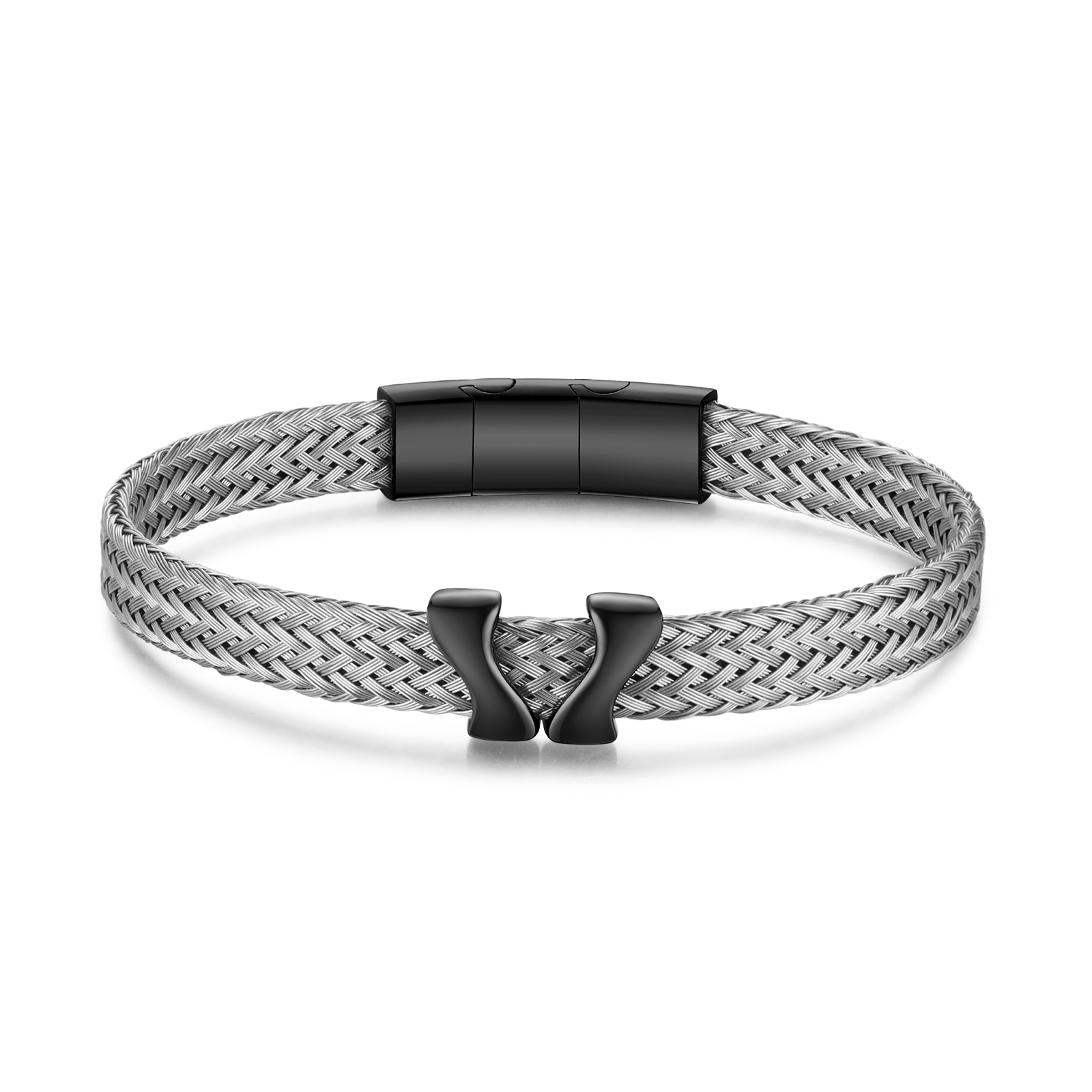 Bracelet en Acier Inoxydable à Personnaliser avec 2 Noms - Cadeau pour Homme  | Jessemade