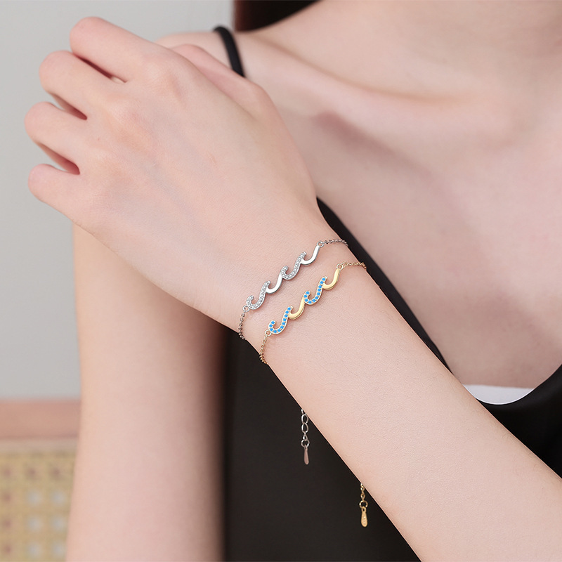 Bracelet Vague élégant en Or ou Argent pour Femme | Jessemade