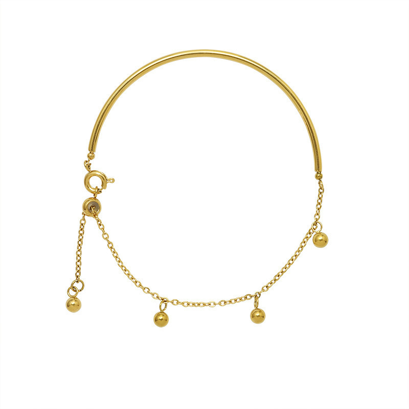 Bracelet Jonc doré à Pampilles Boules pour Femme | Jessemade