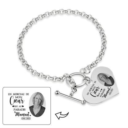 Bracelet Cœur Commémoratif - Un morceau de mon Cœur est au Paradis