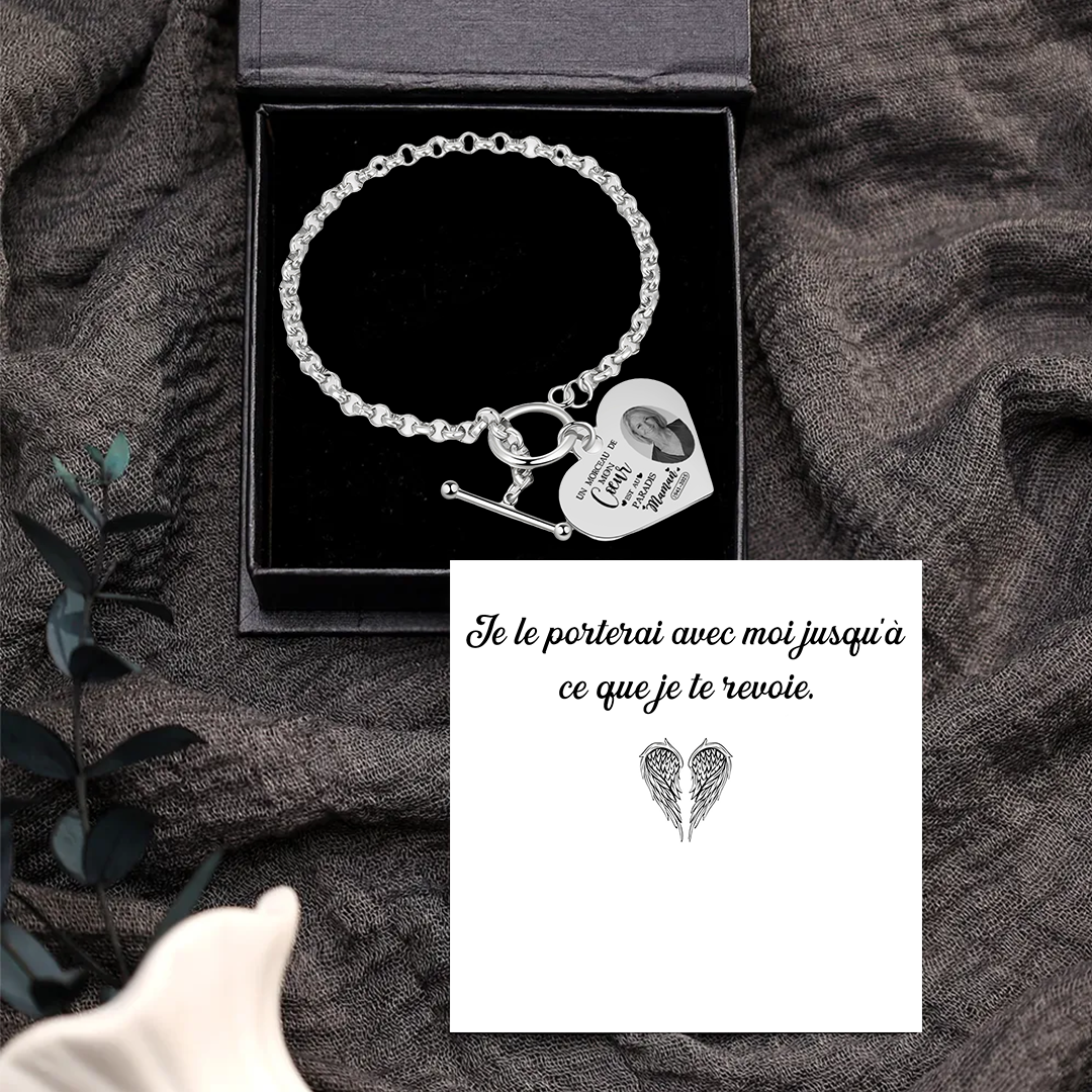 Bracelet Cœur Commémoratif - Un morceau de mon Cœur est au Paradis
