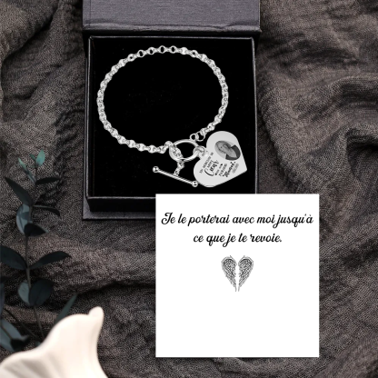 Bracelet Cœur Commémoratif - Un morceau de mon Cœur est au Paradis