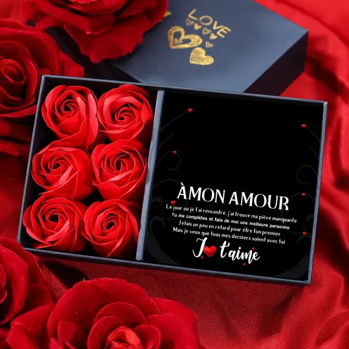 À mon Amour - Collier Aimant avec Breloque Coeur 2 Lettres Personnalisées Cadeau Coffret pour Couple|Jessemade