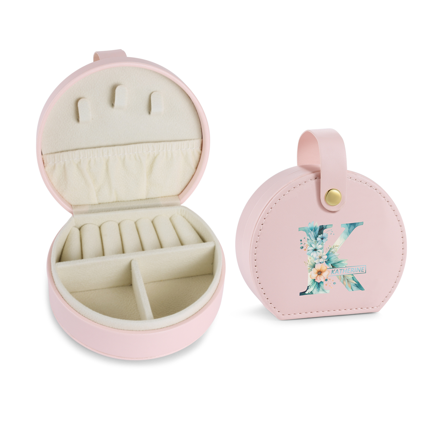 Boîte à Bijoux Personnalisée avec 1 Prénom et Lettre pour Femme|Jessemade