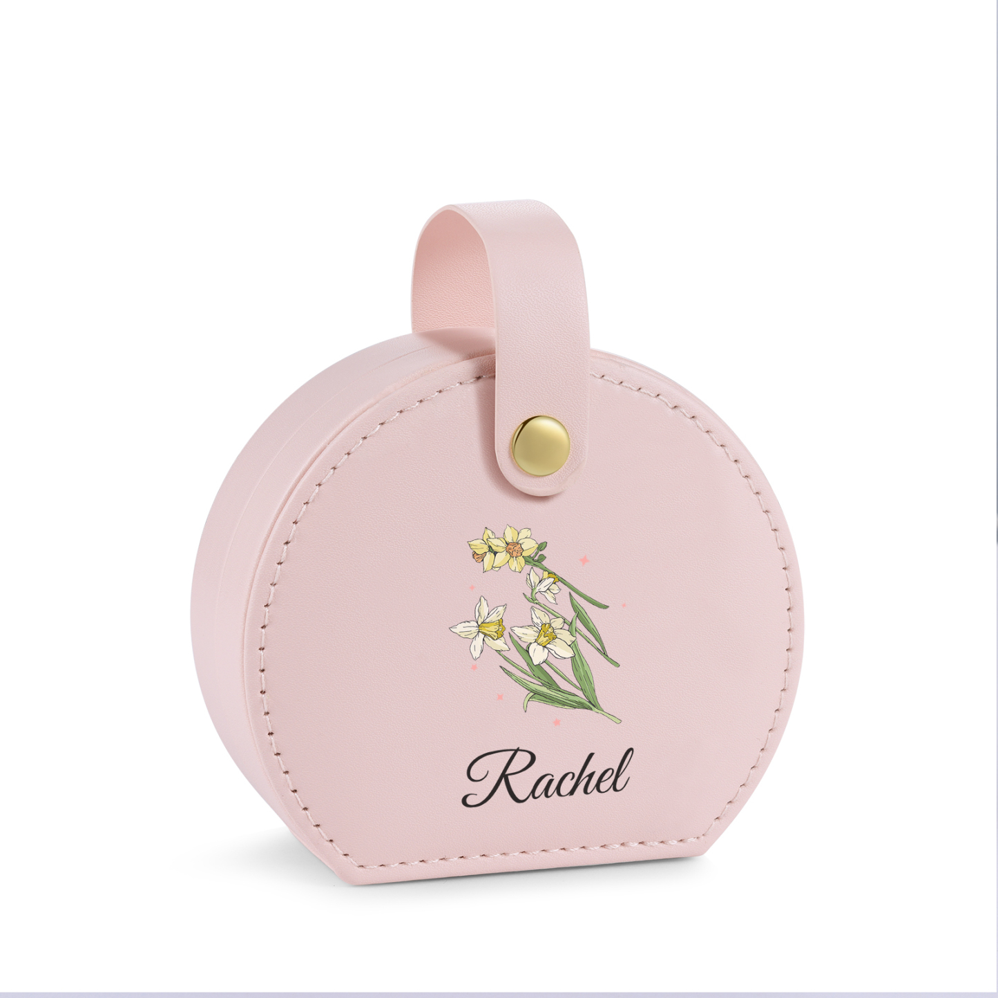 Boîte à Bijoux Personnalisée avec 1 Prénom et Fleur de Naissance pour Femme|Jessemade
