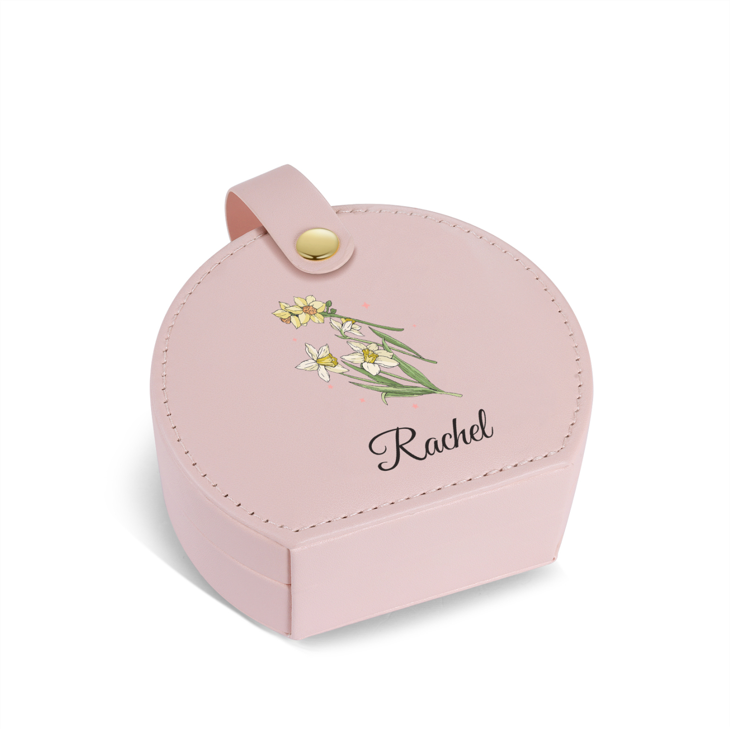 Boîte à Bijoux Personnalisée avec 1 Prénom et Fleur de Naissance pour Femme|Jessemade