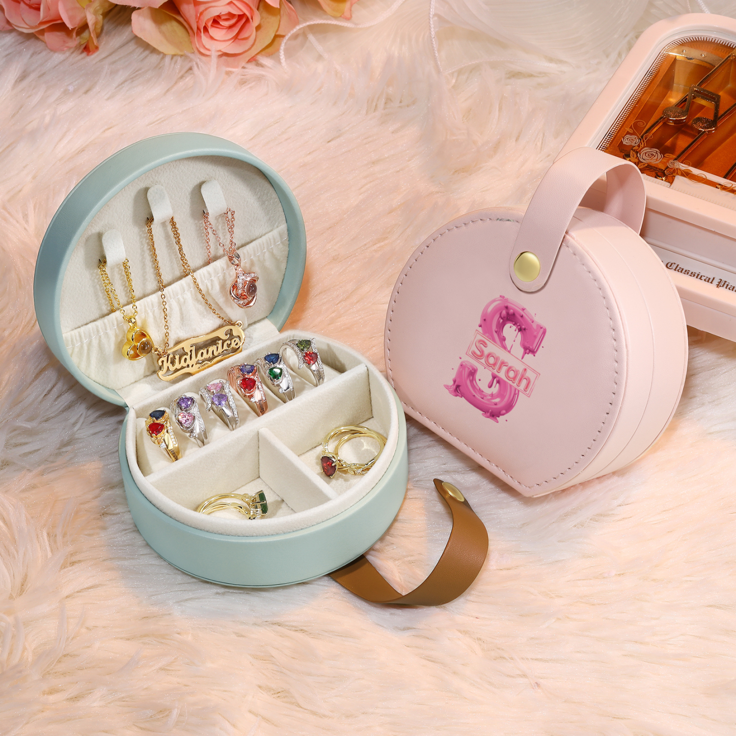 Boîte à Bijoux Personnalisée avec Initiale et Nom pour Femme|Jessemade