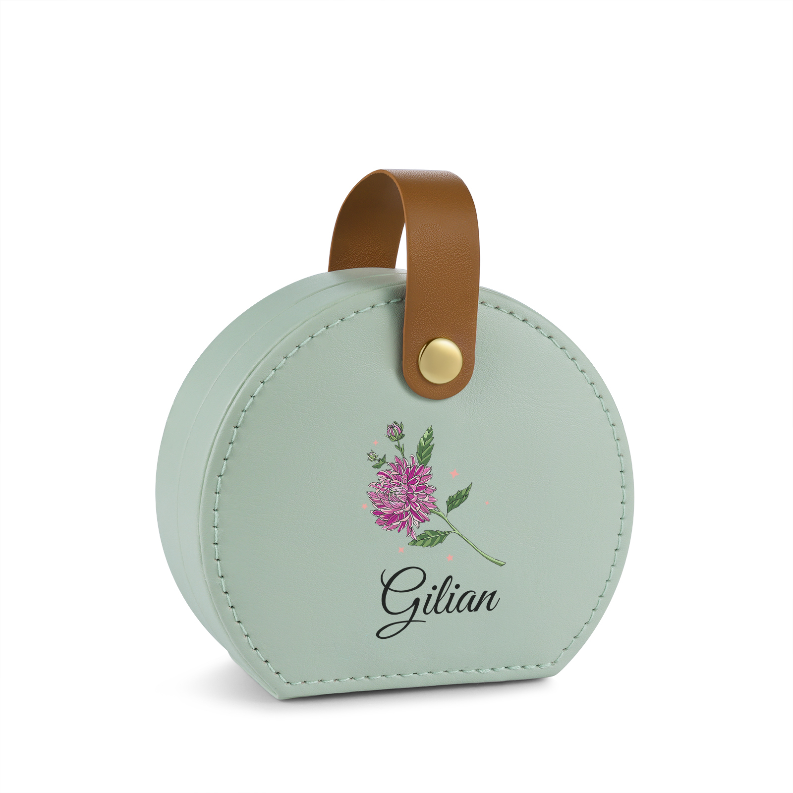 Boîte à Bijoux Personnalisée avec 1 Prénom et Fleur de naissance pour Femme|Jessemade