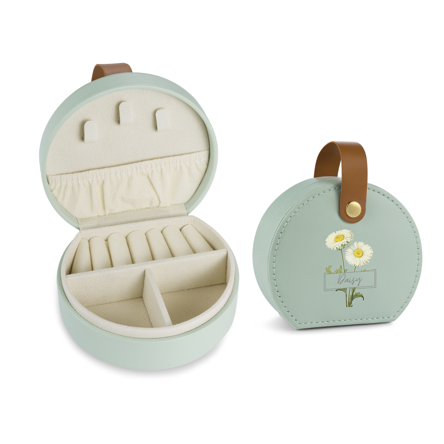 Boîte à Bijoux Personnalisée avec Fleur de Naissance et Prénom pour Femme|Jessemade
