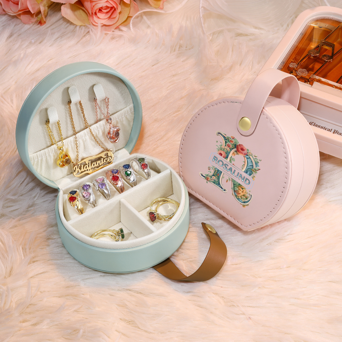 Boîte à Bijoux 1 Prénom et Lettre Personnalisés pour Femme|Jessemade