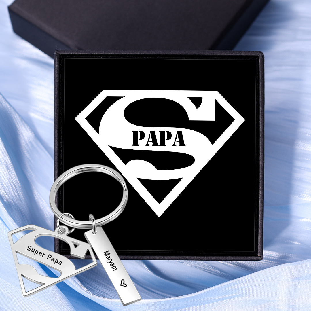 À mon Papa - Porte-Clés 1 Prénom Personnalisé avec Texte