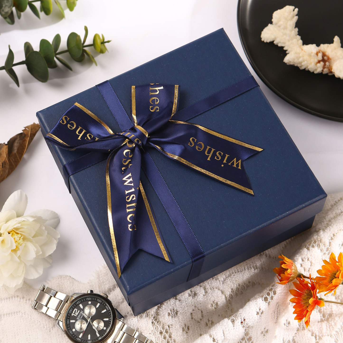Boîte Cadeau Premium en Papier Bleu | Jessemade