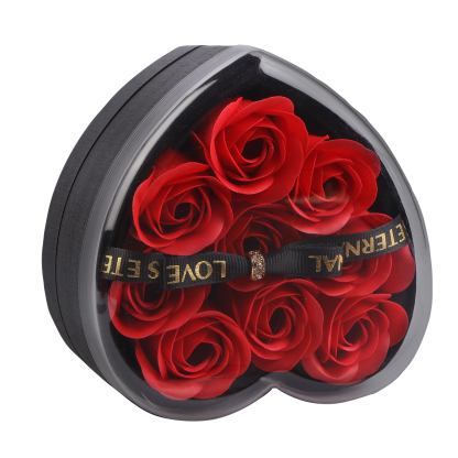 Boîte à Bijoux en Forme de Cœur avec Roses Coffre Cadeau Rouge,Noir | Jessemade