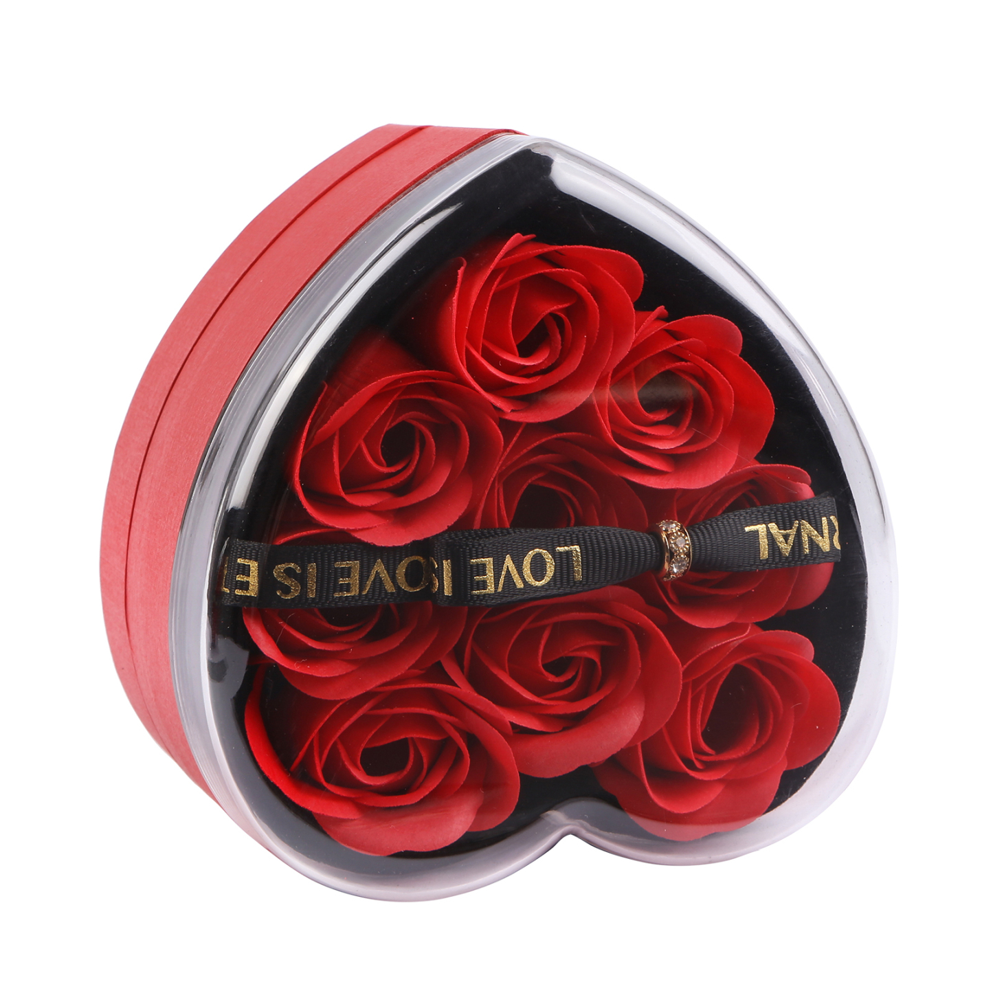 Boîte à Bijoux en Forme de Cœur avec Roses Coffre Cadeau Rouge,Noir | Jessemade
