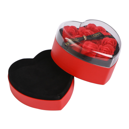 Boîte à Bijoux en Forme de Cœur avec Roses Coffre Cadeau Rouge,Noir | Jessemade