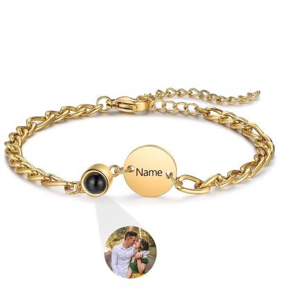 Bracelet Projection de Pierres avec Prénom et Photo Personnalisés