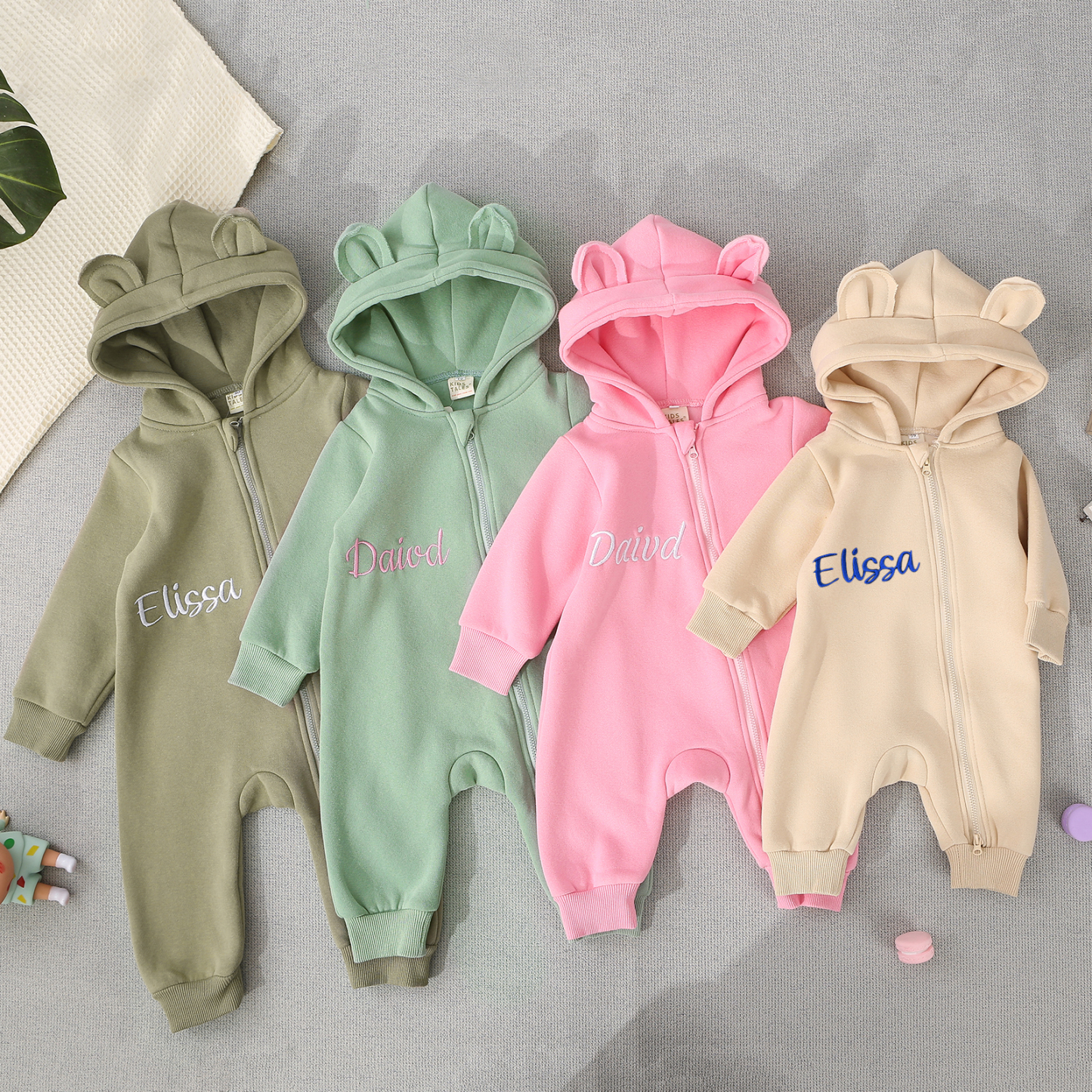 Grenouillère Bébé Personnalisée avec Prénom et Couleur | 100% Coton | Jessemade