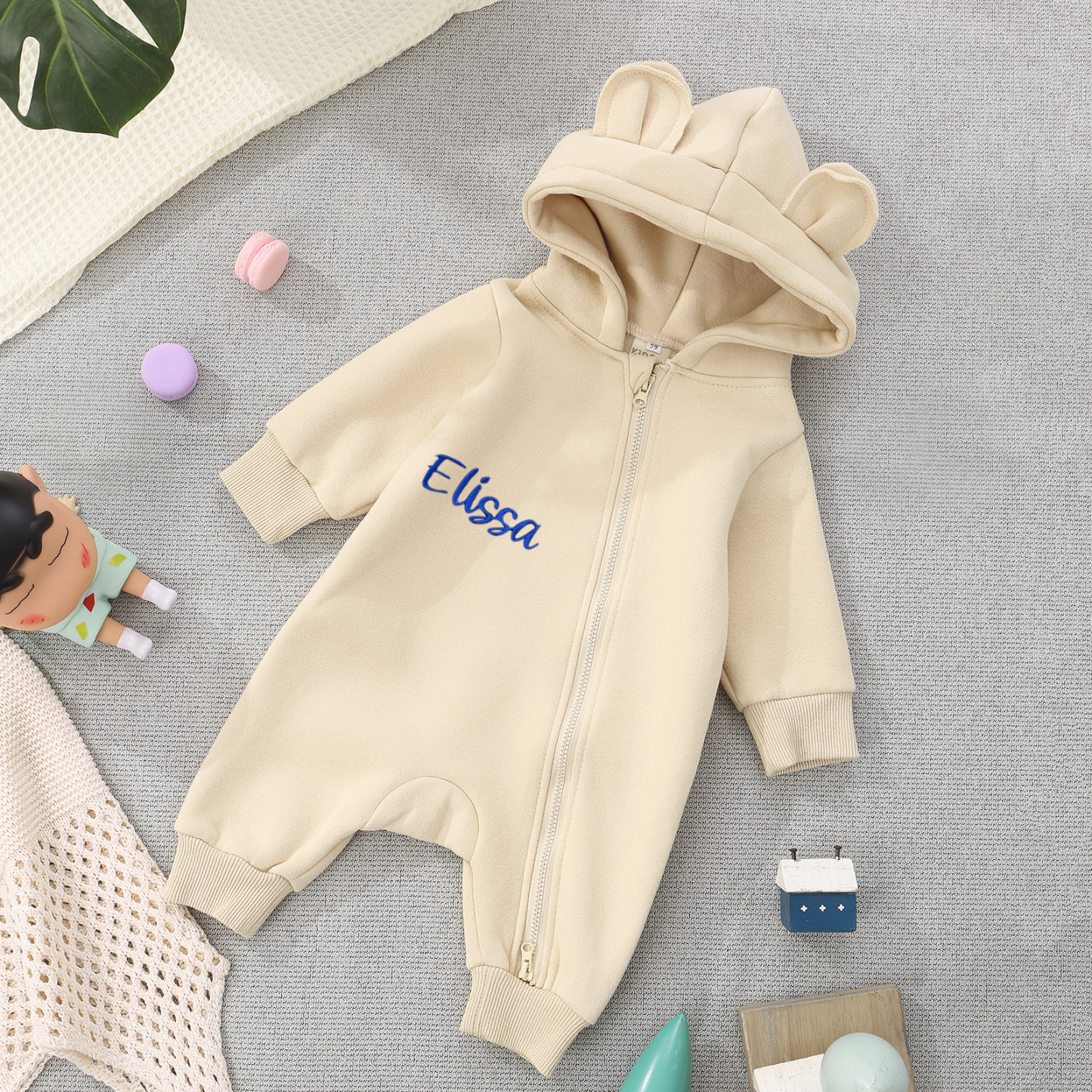 Grenouillère Bébé Personnalisée avec Prénom et Couleur | 100% Coton | Jessemade