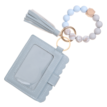 Porte-cartes Personnalisé à Fleur de Naissance avec Bracelet perlé détachable