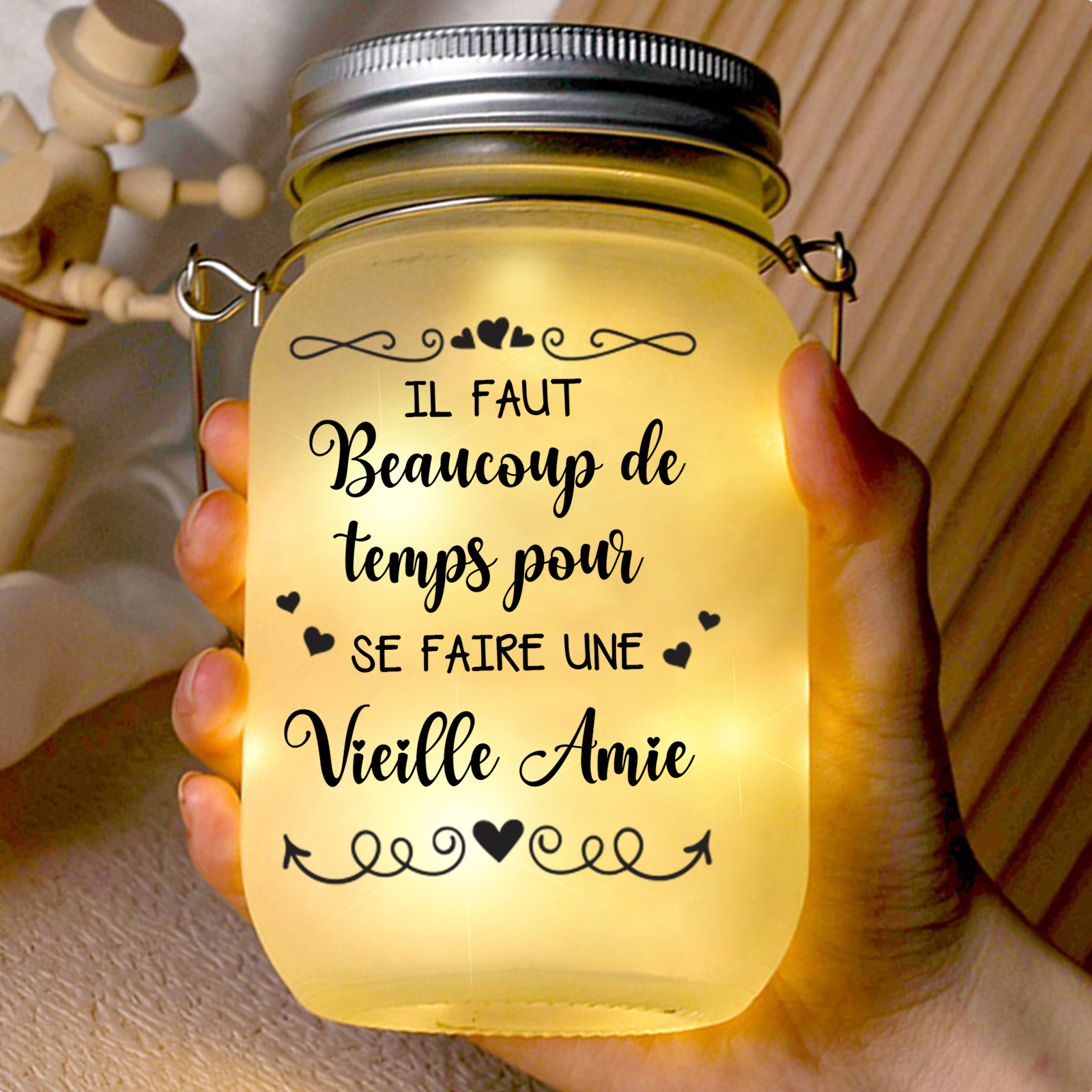 Bouteille Lumineuse LED Personnalisée Cadeau d'Amitié