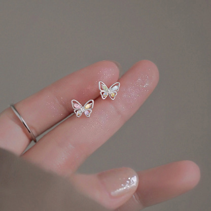 Boucles d’Oreilles Puces Papillon Multicolore | Jessemade