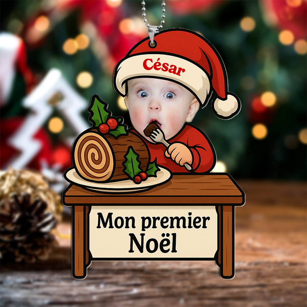 Décoration de sapin de Noël personnalisé 1 prénom 1 photo Mon premier Noël cadeau sapin pour bébé nouveau né parents grands parents | Jessemade
