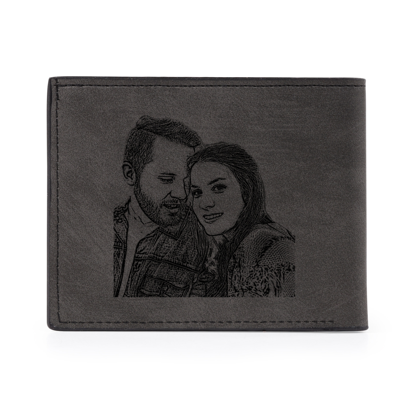 Portefeuille Homme Personnalisé en cuir PU, personnalisable avec Photo, Calendrier ou gravure de Nom