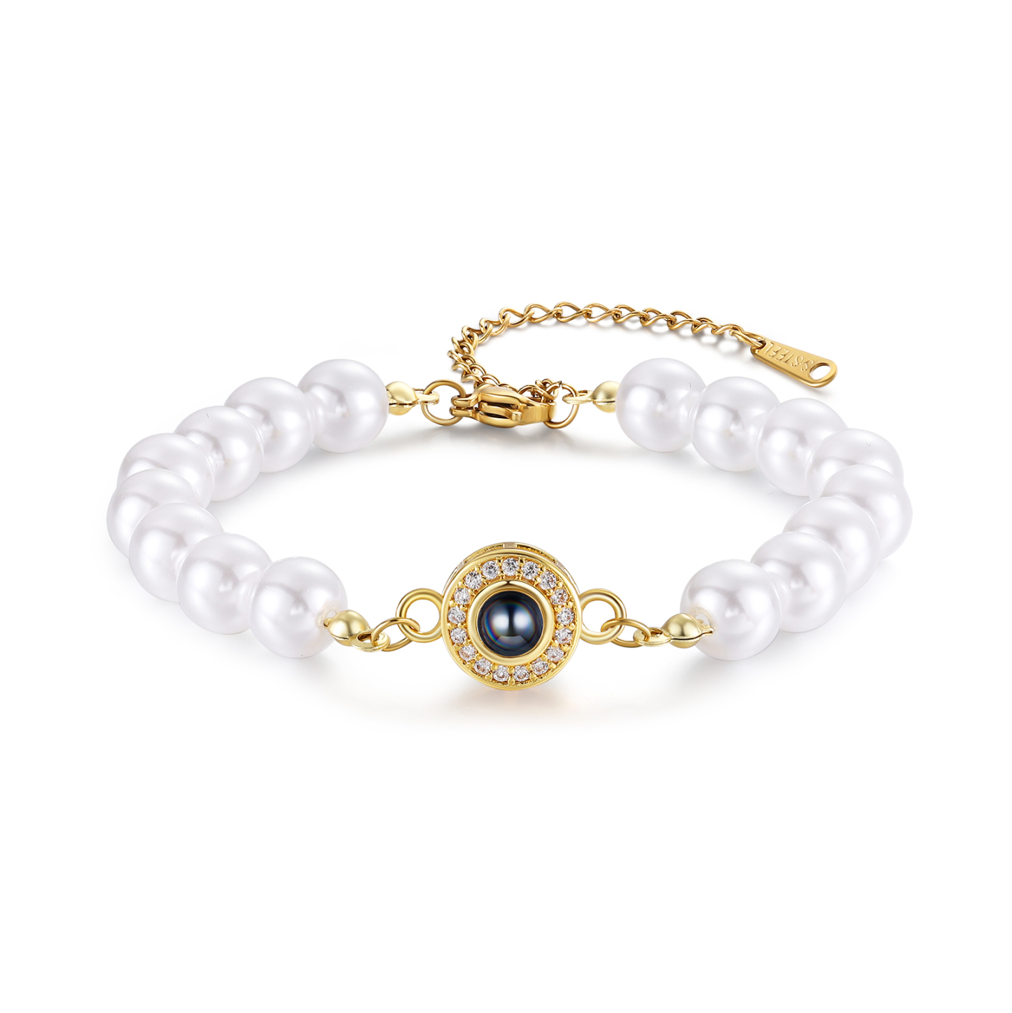 Bracelet perlé avec projection photo personnalisée – Cadeau pour Femme, Maman, Amie