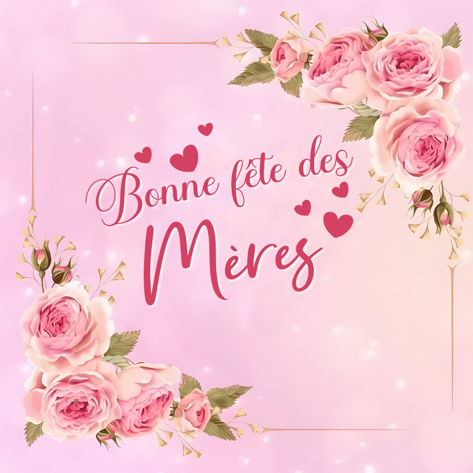Carte Bonne Fête des Mères Roses – Design Romantique