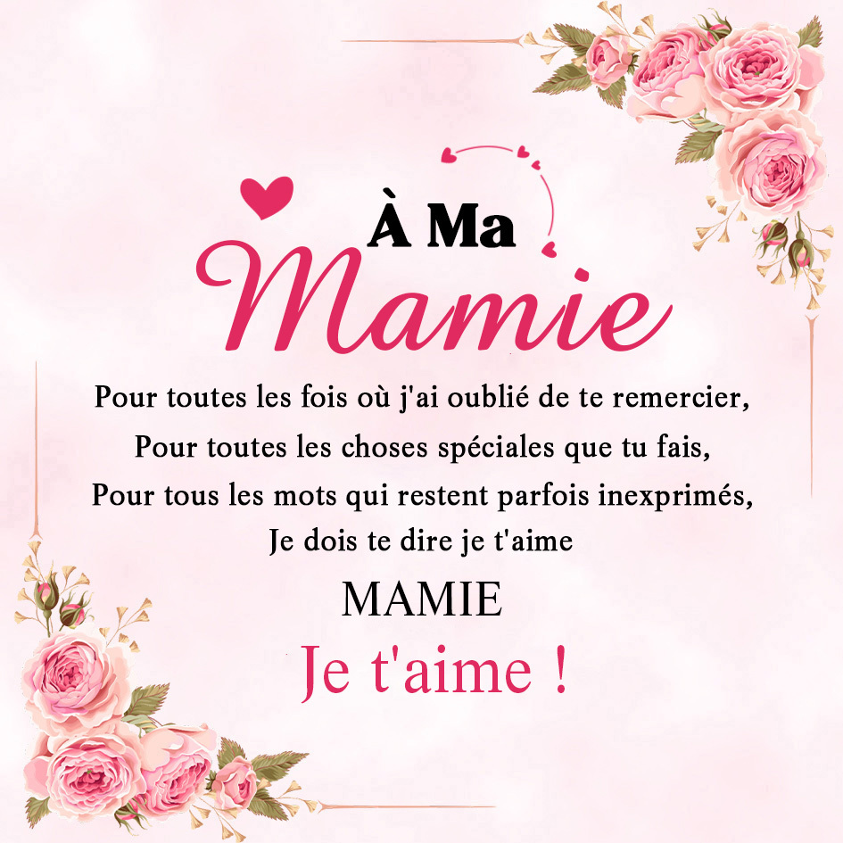 À Ma Mamie- Carte avec Message d'Amour Cadeau pour Grand-mère | Jessemade